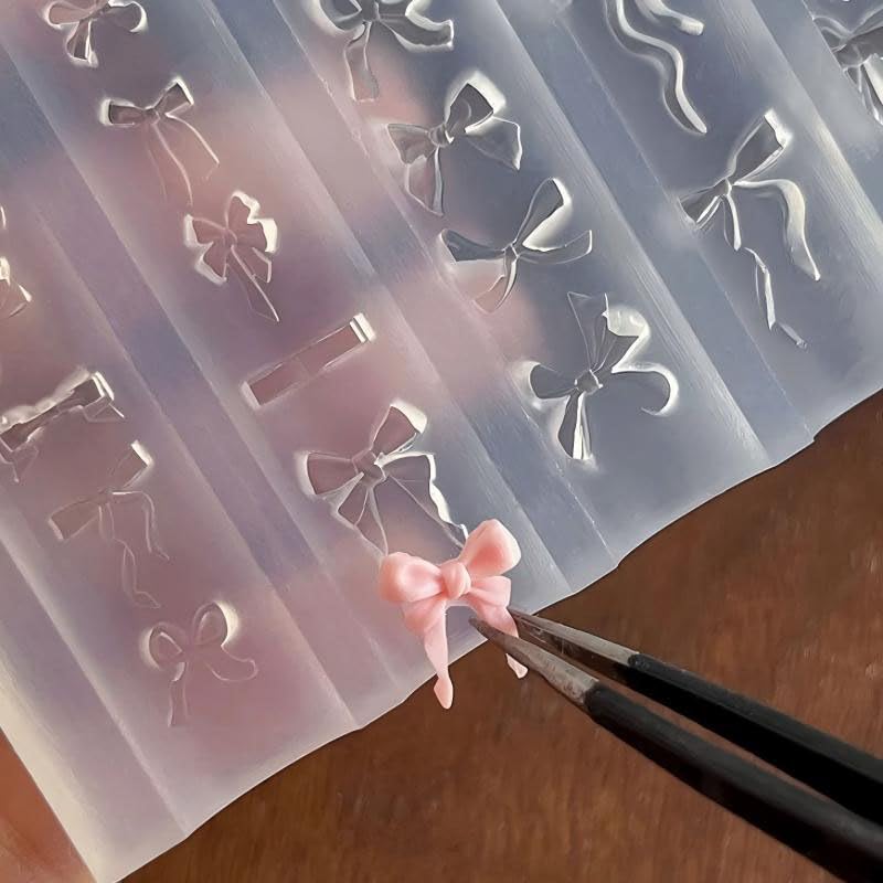 3D Bowknot Silicone Nail Mold for DIY Gel Nail Art - Reusable