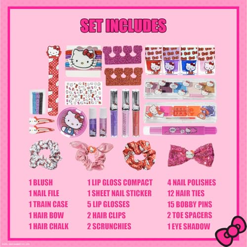 Hello Kitty Makeup Train Case Deluxe Beauty Set