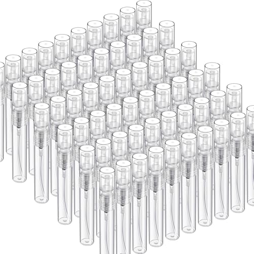 Fandamei 60PCS 5ml Mini Spray Bottles, Refillable Plastic Atomizer