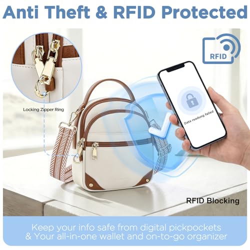 Anti Theft RFID Crossbody Bag for Women Small Travel Purse - Fiiuos