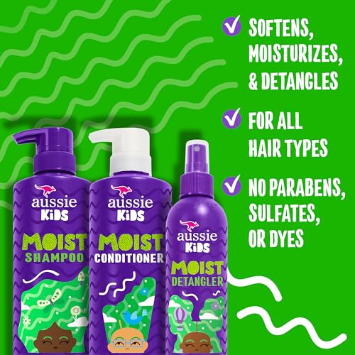Aussie Kids Hair Care Bundle - Shampoo, Conditioner & Detangler Spray