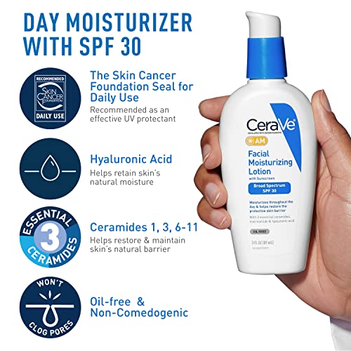 CeraVe AM Face Moisturizer SPF 30 + PM Moisturizer + Cleanser Set