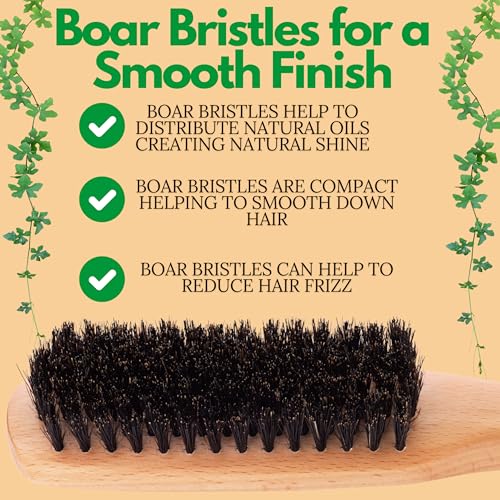 Boar Bristle Slick Back Hair Brush - Large Smoothing Hairbrush
