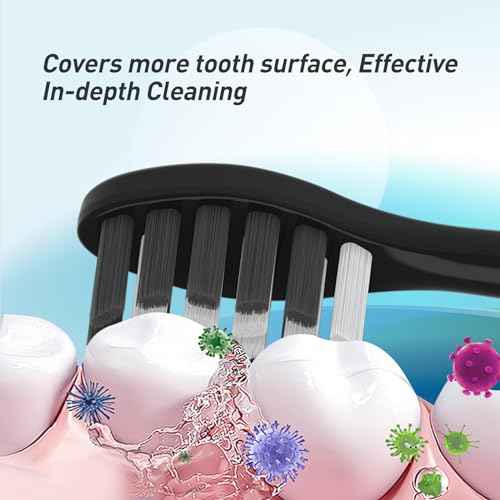 Toothbrush Heads Replacement Compatible with Gleem Electric Toothbrush - Brush Heads Refills Compatible with Gleem, Black, 10 Count
