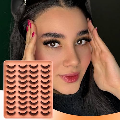 6D Russian Cat Eye Lashes - 20 Pairs Faux Mink Wispy
