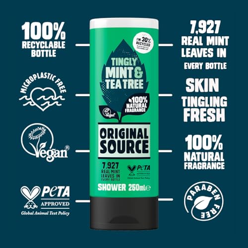 Original Source Tea Tree & Mint Shower Gel 250ml - (Pack of 6)