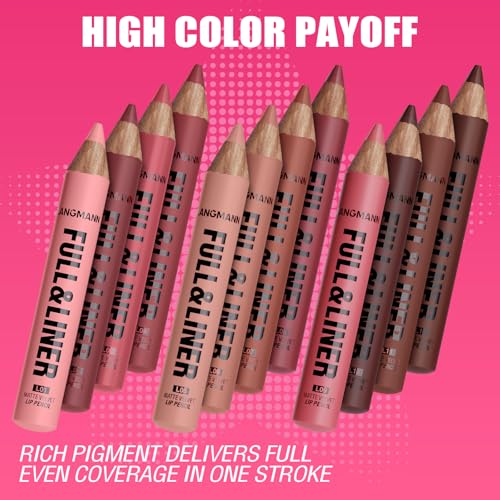 LANGMANNI 6Pcs Matte Velvet Lip Liner Pencil Set - Highly