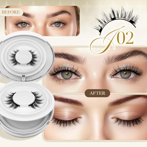 Ginani Magnetic Lashes,Magnetic Eyelashes with Applicator for Valentine's Day,No Glue Needed Reusable Magnet Eyelashes Kit for Use(Simple)