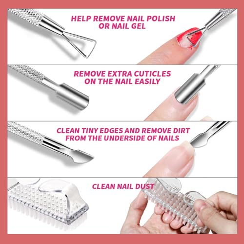 Nail Polish Gel Remover Tools Set - 10 Pcs Kit with Clips & 100ml Remover