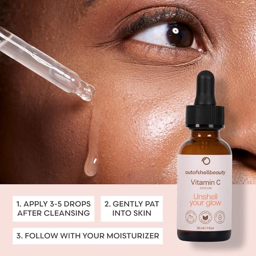 Vitamin C Serum for Face by Outofshell Beauty ? 4-in-1 with Real Retinol, Hyaluronic Acid, Niacinamide ? Brightening, Evens Skin Tone, Lightweight, No Irritation