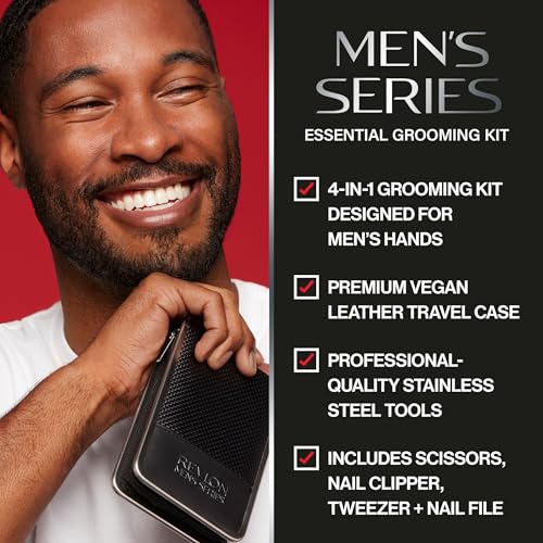 Men's Grooming Kit - 5-Piece Stainless Steel Tools with Travel Case