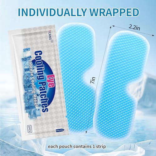 Cooling Gel Eye Patches for Tired Eyes & Puffiness, 10-Pack