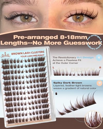 Brown Cat Eye Cluster Lashes C-Curly Fox Eye Extensions