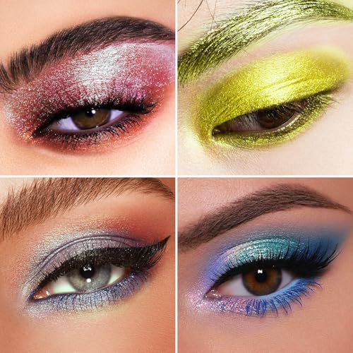 Professional multi-chrome eyeshadow,Handmade and long-lasting chameleon holographic,100% Vegan and Cruelty Free,Super Smooth and Highly Pigmented,Shine special colors (603)