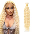 AuokMar Blonde 613 Deep Wave Hair Bundles 12 Inch - Virgin Peruvian Human Hair D Variation