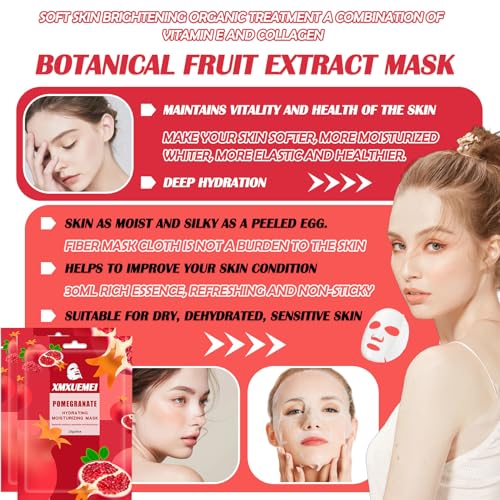 20 Pcs Facial Sheet Mask Combo,Hydrating Face Mask,Easy to Use,Moisturizing Daily Sheet Mask