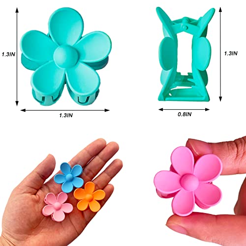 12-Pack Small Flower Hair Claw Clips, 1.37 Inch Mini Jaw Clips
