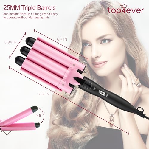 3 Barrel Curling Iron 1 inch Ceramic Hair Waver