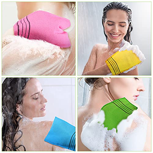 Tatuo 12-Pack Korean Exfoliating Mitts, Viscose Rayon Body Scrub