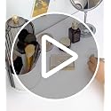 Makeup Brush Holder with Lid | 360 Rotating Dustproof Organizer