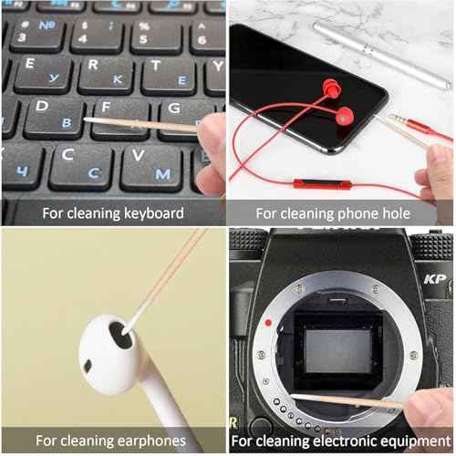 kissxiaoya 1200 Count Microblading Cotton Swab, Double Pointed Tip Swabs, Multipurpose Precision Tipped, Wood Sticks for Make up, Tattoo Permanent Supplies