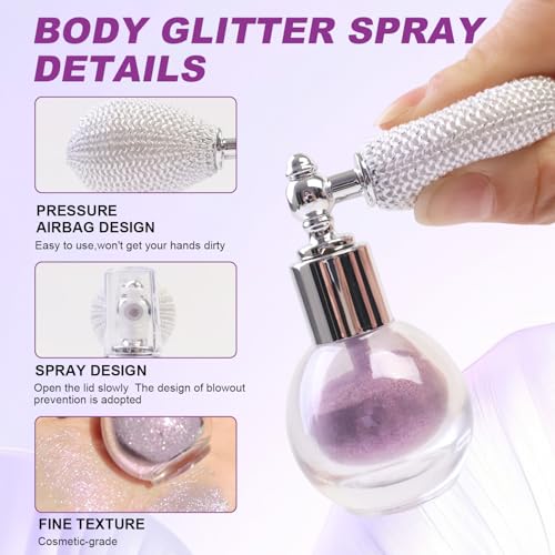 Shimmer Body Highlighter Powder Spray – Air Cushion Glitter