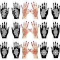 12 Sheets Henna Tattoo Stencil Kit for Hands, Indian Arabian Temporary Tattoo Template Self Adhesive Mehndi Stencil Stickers for Women Girls£¨8.2" x 4.7"£©
