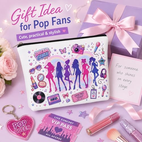 KATSEYE Pop Girl Group Cosmetic Pouch – Canvas Makeup Bag