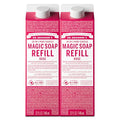 Dr. Bronner's Rose Liquid Castile Soap Refill 32oz Pack of 2 - Organic Vegan