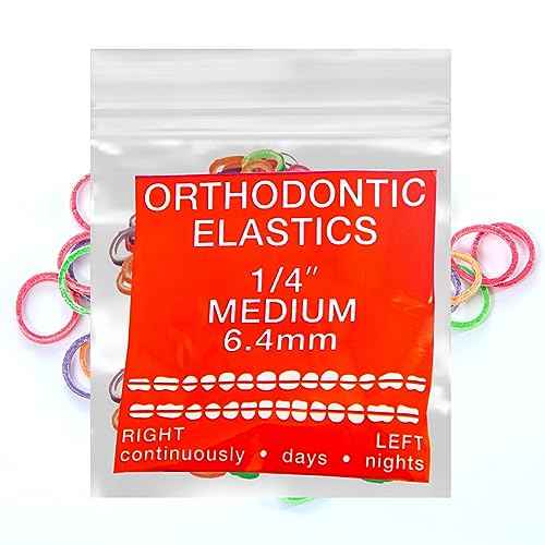 Neon Latex 100 counts Intraoral Elastic Bands Orthodontic Elastics Dental Rubber Bands Made in US Medium 1/4'', Neon Latex