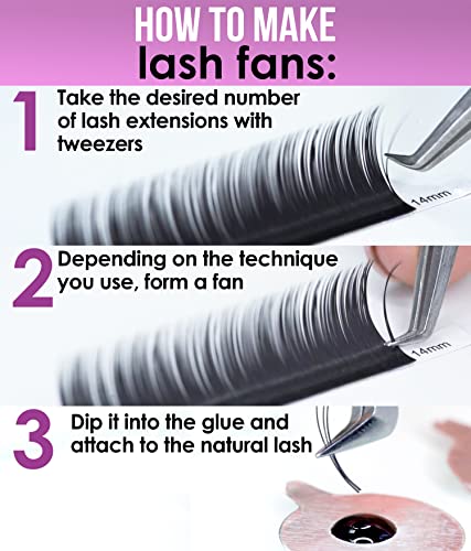D Curl Eyelash Extensions 13mm 0.10mm Individual Lashes