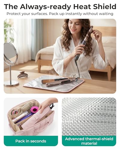 BAGSMART Travel Hair Tool Organizer for Dyson Airwrap | Heat Mat