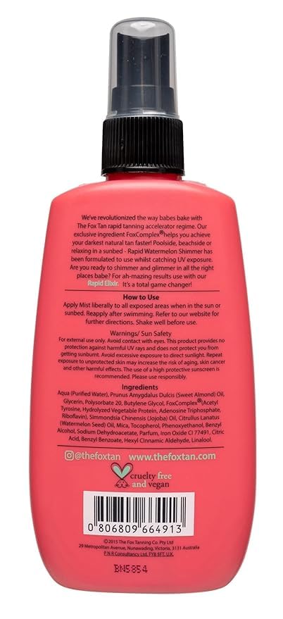 Fox Tan Rapid Watermelon Shimmer Tanning Accelerator 120mL
