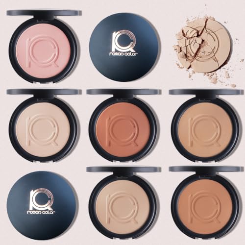 ioly's Beauty pressed powder foundation Compact with powder puff 0.49 OZ Makup fit me powder foundation Makeup full coverage foundation texture powder for men and woman