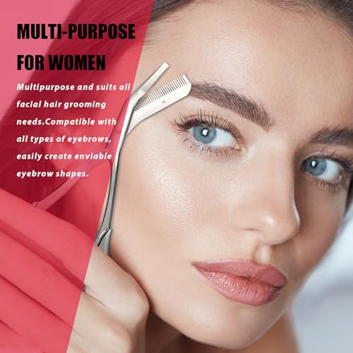 Eyebrow Scissors with Comb - Powder Steel Trimmer