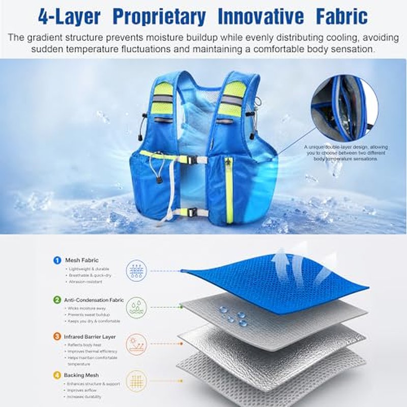 Adjustable Cooling Running Vest for Men & Women with 3 Plates