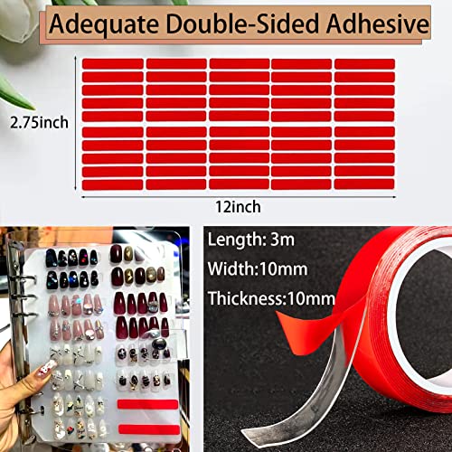 Press On Nail Storage Book with 6 Pages & 60 Adhesive Strips
