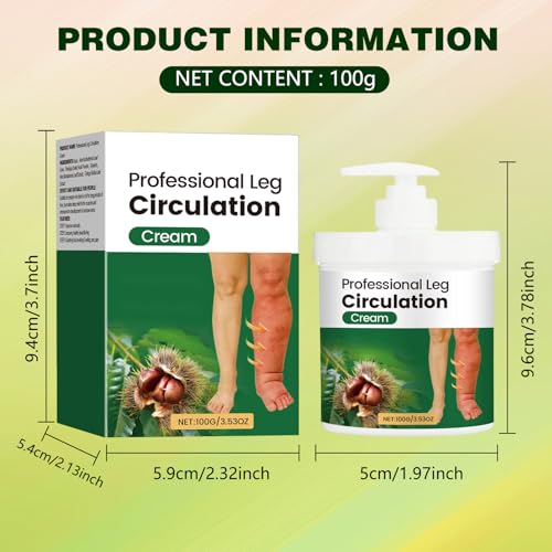 LHBMET Professional Leg Circulation Cream - Edema Relief & Skin Soothing, 1PC