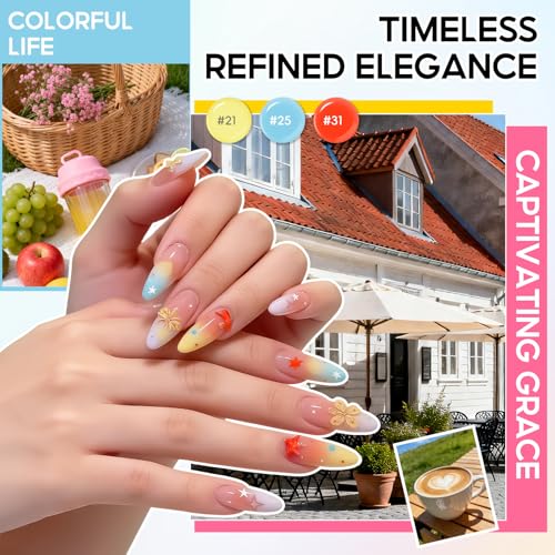 PEACECOLOR 53Pcs Gel Nail Polish Kit with UV Light & Drill - 35 Colors