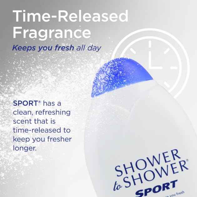 Shower To Shower Absorbent Body Powder-Sport-13 oz (Quantity of 6)