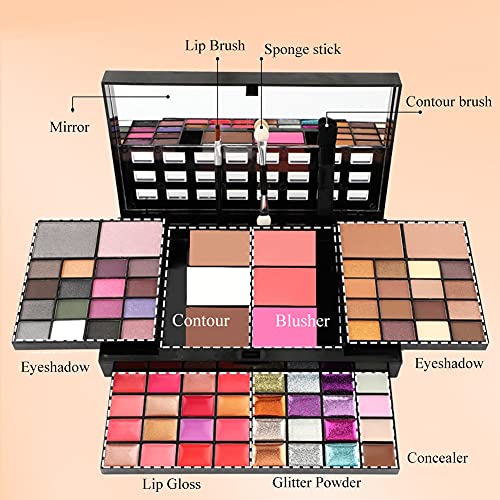 VERONNI 74-Color All-In-One Makeup Kit - Professional Full Face Set