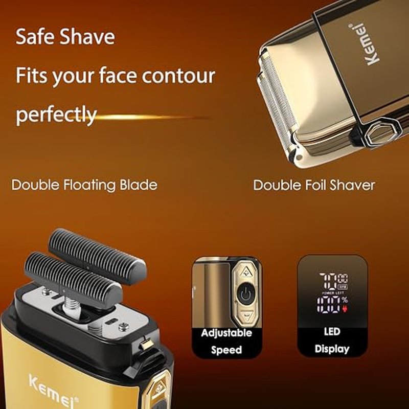 KEMEI 2-in-1 Electric Razor and Hair Trimmer for Men