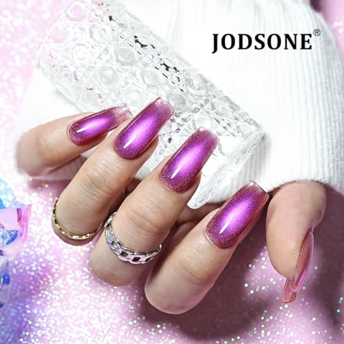 JODSONE Cat Eye Gel Nail Polish Set - 10 Colors with Base & Top Coat