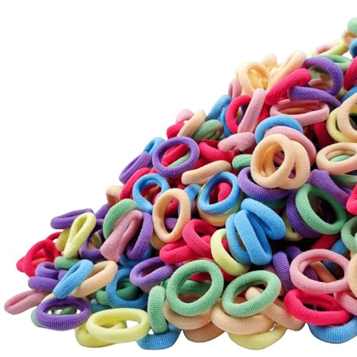 200 Pcs Soft Cotton Baby Hair Ties Set - Multicolor Ponytail Holders for Toddler & Kids