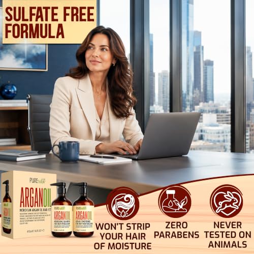 Pure Nature Lux Spa Moroccan Argan Oil Shampoo & Conditioner Set - Sulfate-Free Hair Care