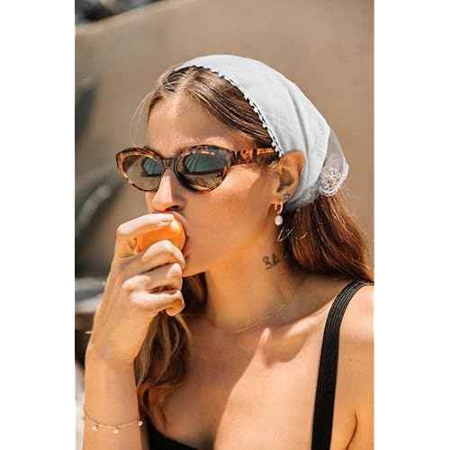 Huachi White Bandanas Head Scarf Headband for Women¡¯s Hair - Lace Hair Scarf Bandana Headband - Cute Stylish Head Kerchief Summer Accessories