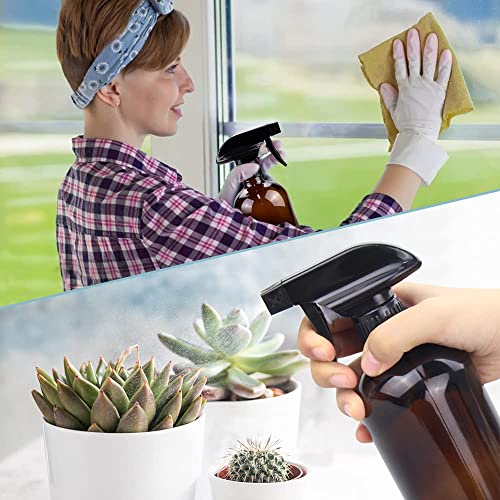 Bontip Amber Glass Spray Bottle Set, 16 oz (2-Pack)