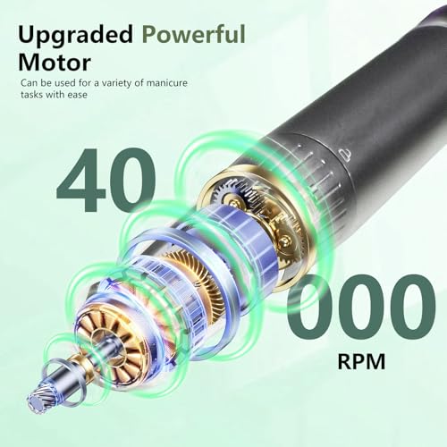 BETE Professional 40000 RPM Cordless Nail Drill Kit with 6 Bits