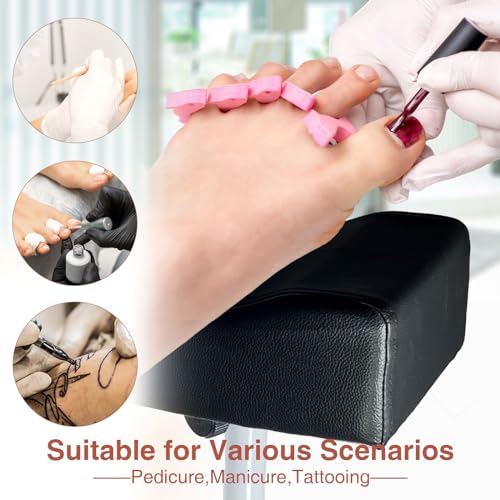 Pedicure Foot Rest,Height Adjustable Pedicure Chair,Non-Slip Pedicure Stool for Massage Office or Home,Black