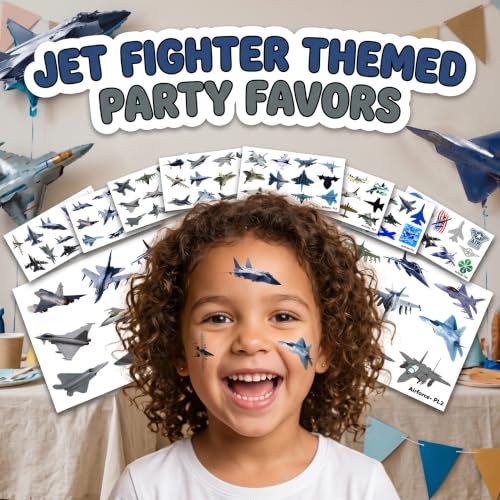 96 Military Airplane Temporary Tattoos for Kids